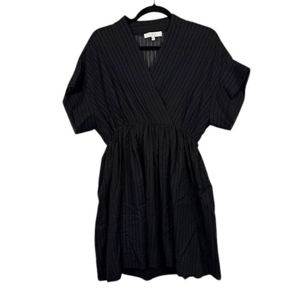 IRO Sigrid Black Mini Dress Elastic Waist Lined Skirt V-Neck Size 34 (XS) - Picture 1 of 10